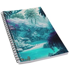 Landscape Nature Digital Art Palm Trees Paradise 5 5  X 8 5  Notebook