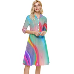 Fluid Art - Contemporary And Flowy Classy Knee Length Dress by GardenOfOphir