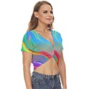 Fluid Art - Contemporary And Flowy Twist Front Crop Top View3