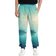 Ai Generated River Forest Woods Outdoors Men s Elastic Waist Pants by Pakemis