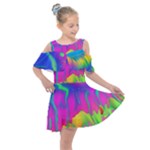 Liquid Art Pattern - Fluid Art - Marble Art - Liquid Background Kids  Shoulder Cutout Chiffon Dress