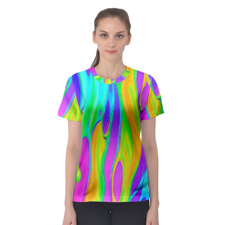 Fluid Background - Fluid Artist - Liquid - Fluid - Trendy Women s Sport Mesh Tee