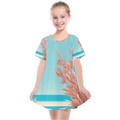 Beach Ocean Flowers Floral Flora Plants Vacation Kids  Smock Dress by Pakemis