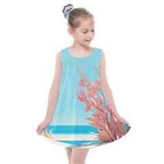 Beach Ocean Flowers Floral Flora Plants Vacation Kids  Summer Dress by Pakemis