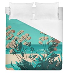 Beach Ocean Flowers Flower Floral Plants Vacation Duvet Cover (queen Size) by Pakemis