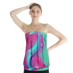 Marble Background - Abstract - Artist - Artistic - Colorful Strapless Top by GardenOfOphir