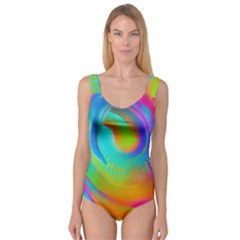 Contemporary Fluid Art Pattern In Bright Colors Princess Tank Leotard  by GardenOfOphir