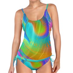 Contemporary Fluid Art Pattern In Bright Colors Tankini Set by GardenOfOphir