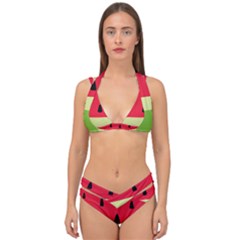 Watermelon Fruit Food Healthy Vitamins Nutrition Double Strap Halter Bikini Set by Wegoenart