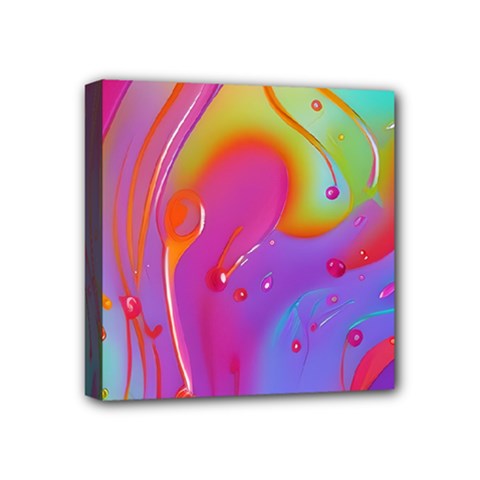 Beautiful Fluid Shapes In A Flowing Background Mini Canvas 4  X 4  (stretched) by GardenOfOphir