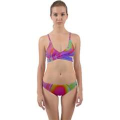 Beautiful Fluid Shapes In A Flowing Background Wrap Around Bikini Set by GardenOfOphir