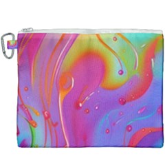 Beautiful Fluid Shapes In A Flowing Background Canvas Cosmetic Bag (xxxl) by GardenOfOphir