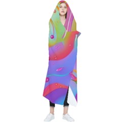 Beautiful Fluid Shapes In A Flowing Background Wearable Blanket by GardenOfOphir