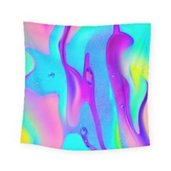 Colorful Abstract Fluid Art Pattern Square Tapestry (small) by GardenOfOphir