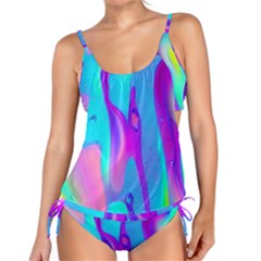 Colorful Abstract Fluid Art Pattern Tankini Set by GardenOfOphir