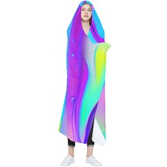 Colorful Abstract Fluid Art Pattern Wearable Blanket by GardenOfOphir