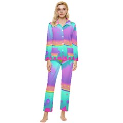 Liquid Art Pattern - Fluid Background Womens  Long Sleeve Velvet Pocket Pajamas Set by GardenOfOphir