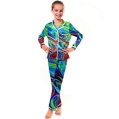 Fluid Forms Kid s Satin Long Sleeve Pajamas Set by GardenOfOphir