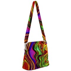 Swirls And Curls Zipper Messenger Bag by GardenOfOphir