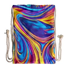 Dancing In The Liquid Light Drawstring Bag (large) by GardenOfOphir