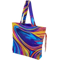 Dancing In The Liquid Light Drawstring Tote Bag by GardenOfOphir