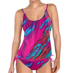 Colorful Abstract Fluid Art Tankini Set by GardenOfOphir