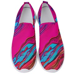 Colorful Abstract Fluid Art Men s Slip On Sneakers by GardenOfOphir