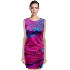 Fluid Art Pattern Sleeveless Velvet Midi Dress by GardenOfOphir