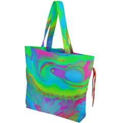 Fluid Artistic Drawstring Tote Bag by GardenOfOphir