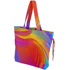 Liquid Art Pattern Drawstring Tote Bag by GardenOfOphir