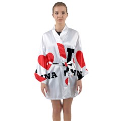 I Love Anna Long Sleeve Satin Kimono by ilovewhateva