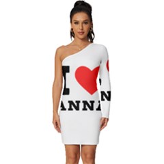 I Love Anna Long Sleeve One Shoulder Mini Dress by ilovewhateva