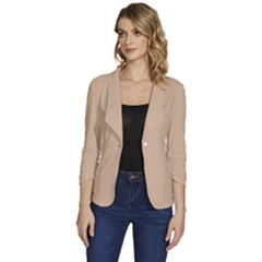 Mellow Buff	 - 	one-button 3/4 Sleeve Short Jacket by ColorfulWomensWear