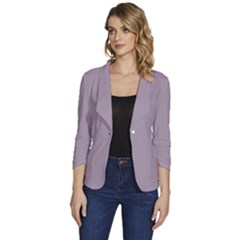 Dark Rose Quartz	 - 	one-button 3/4 Sleeve Short Jacket by ColorfulWomensWear