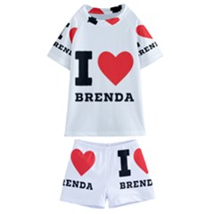 I Love Brenda Kids  Swim Tee And Shorts Set by ilovewhateva