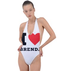 I Love Brenda Backless Halter One Piece Swimsuit by ilovewhateva