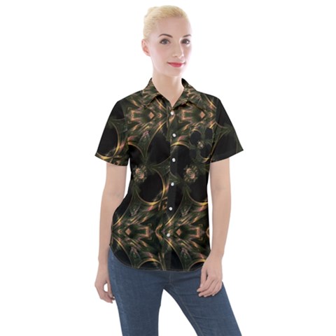 Flytrap Women s Short Sleeve Pocket Shirt by MRNStudios
