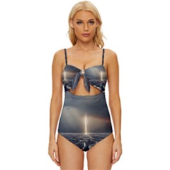 Apocalypse Armageddon Apocalyptic Knot Front One-piece Swimsuit