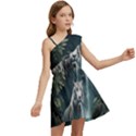 Tiger White Tiger Nature Forest Kids  One Shoulder Party Dress View2