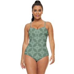 Sophisticated Pattern Retro Full Coverage Swimsuit by GardenOfOphir