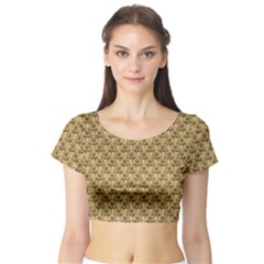 Flowers Short Sleeve Crop Top by Sparkle