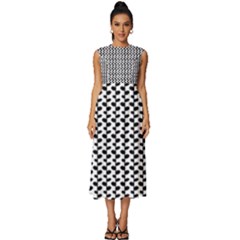 Pattern 54 Sleeveless Round Neck Midi Dress by GardenOfOphir