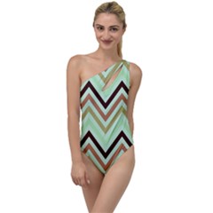 Chevron Iii To One Side Swimsuit by GardenOfOphir