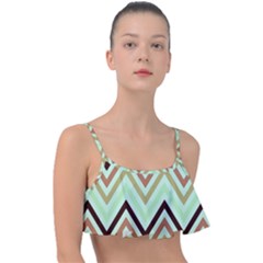 Chevron Iii Frill Bikini Top by GardenOfOphir