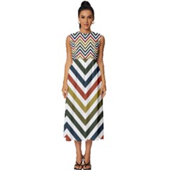 Chevron Ii Sleeveless Round Neck Midi Dress