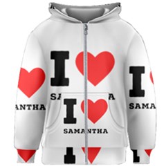 I Love Samantha Kids  Zipper Hoodie Without Drawstring by ilovewhateva