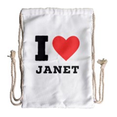 I Love Janet Drawstring Bag (large) by ilovewhateva