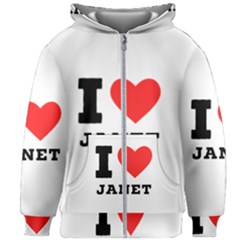 I Love Janet Kids  Zipper Hoodie Without Drawstring by ilovewhateva