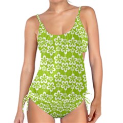 Lime Green Flowers Pattern Tankini Set by GardenOfOphir