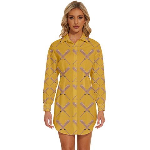 Pattern 189 Womens Long Sleeve Shirt Dress by GardenOfOphir